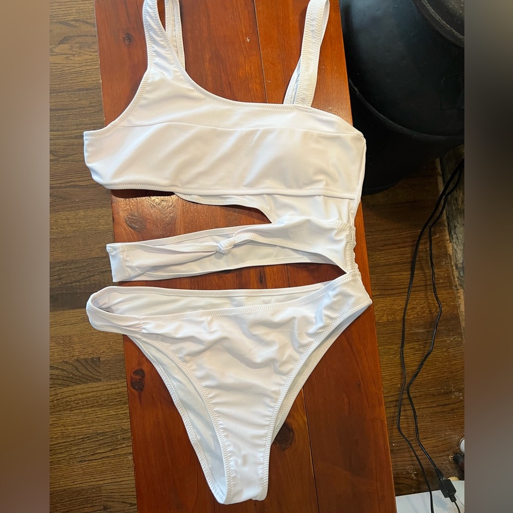 White Cutout One Piece
